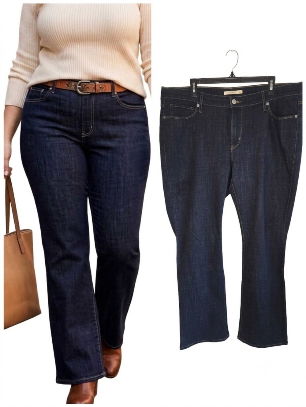 Levis Classic Dark Wash Boot Leg Jeans Women's Plus Size 18W